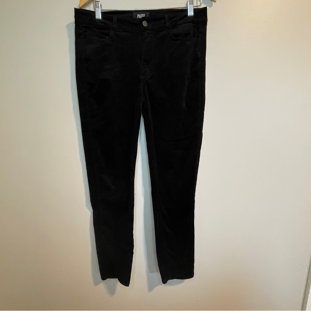 Paige Hoxton ultra skinny stretch velvet corduroy pants black 31 - Picture 1 of 6